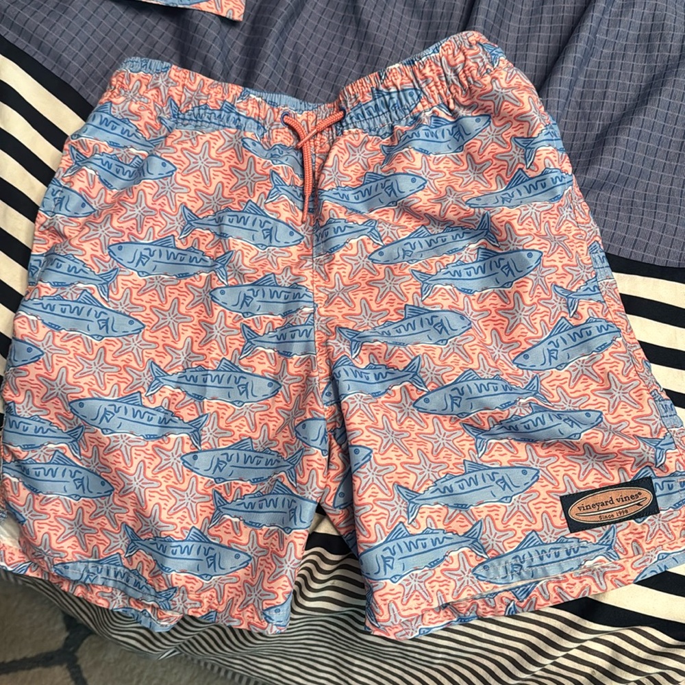 Two pairs of Vineyard Vines boys bathing trunks. Size S (8-10)